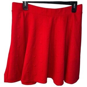 Lauren Conrad Disney Skirt Womens Large Red Mickey Mouse Quilted Skater whimsy